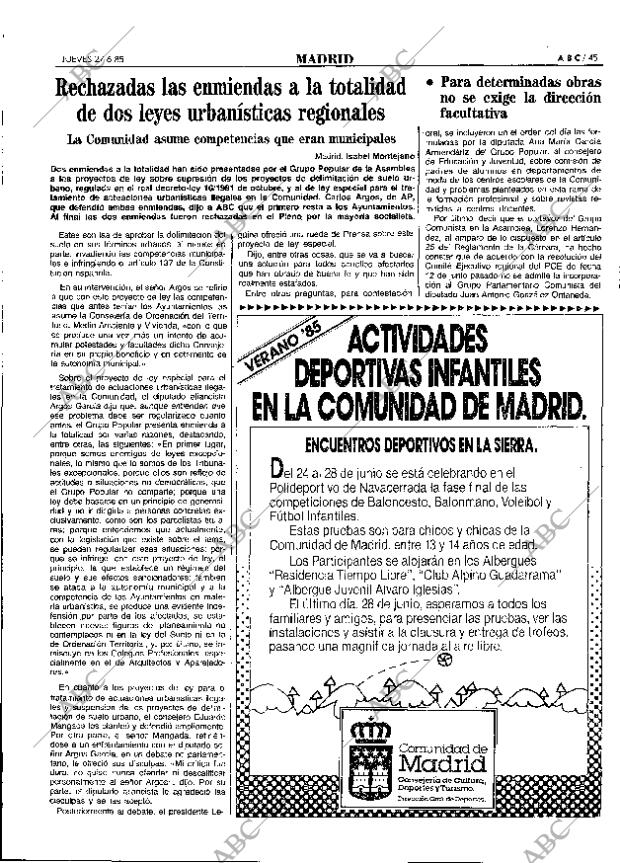 ABC MADRID 27-06-1985 página 45