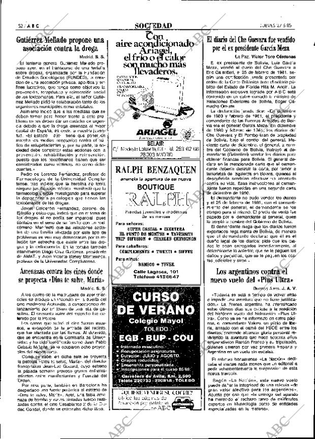 ABC MADRID 27-06-1985 página 52