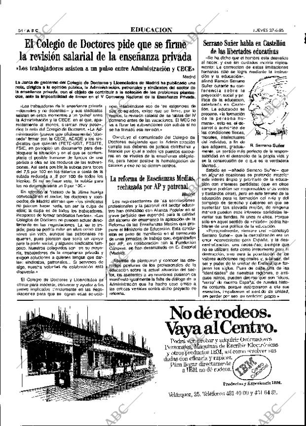 ABC MADRID 27-06-1985 página 54