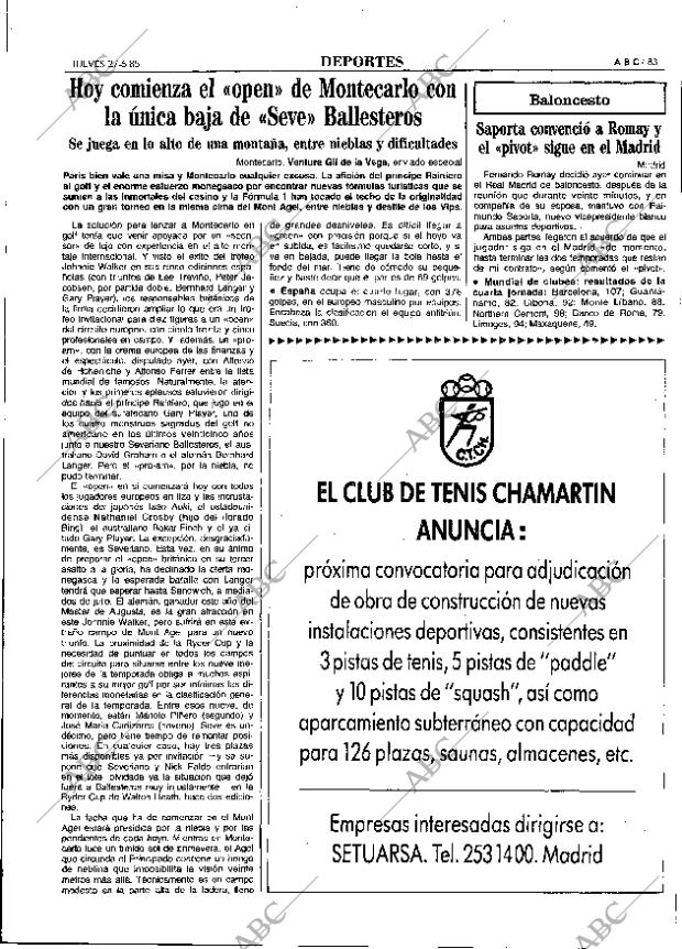 ABC MADRID 27-06-1985 página 83