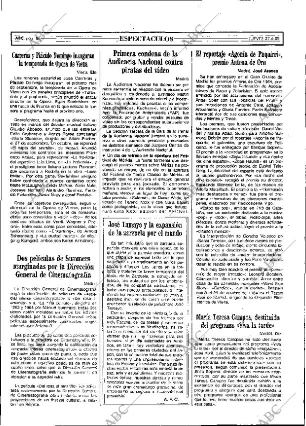 ABC MADRID 27-06-1985 página 86