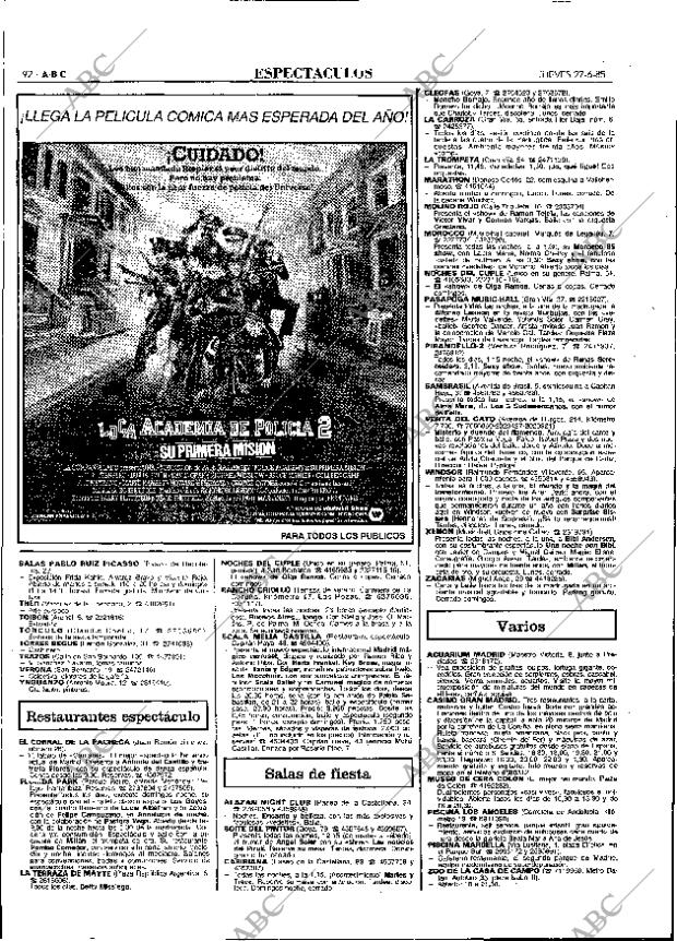 ABC MADRID 27-06-1985 página 92