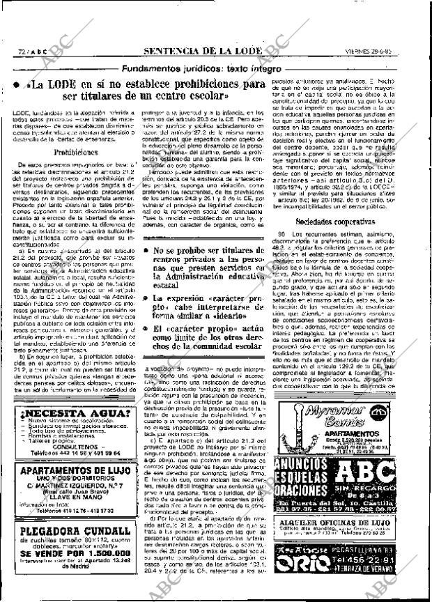 ABC MADRID 28-06-1985 página 72