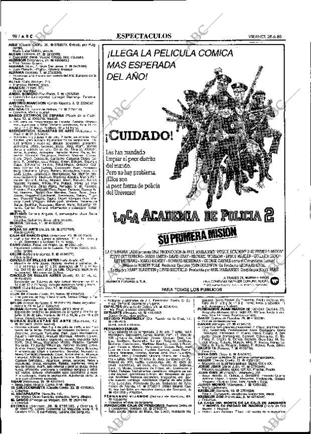 ABC MADRID 28-06-1985 página 98