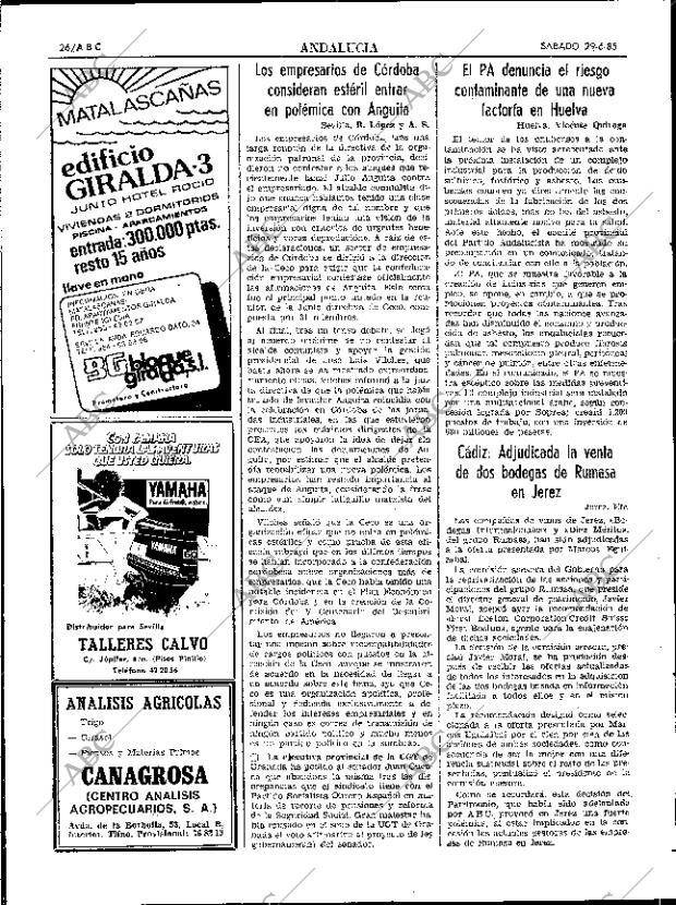 ABC SEVILLA 29-06-1985 página 26