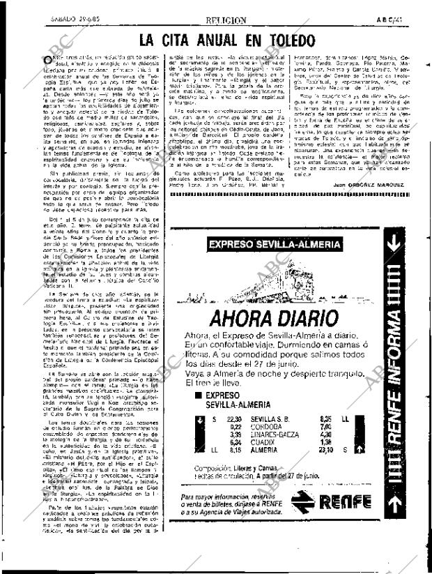 ABC SEVILLA 29-06-1985 página 41