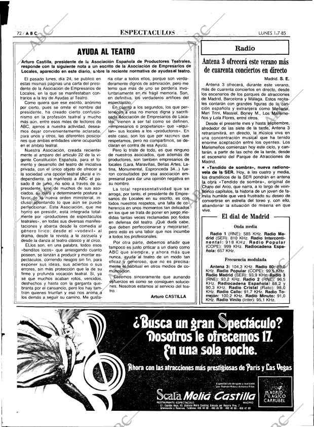 ABC MADRID 01-07-1985 página 72