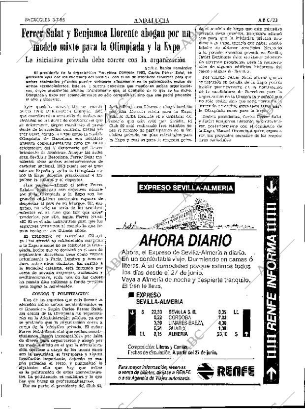 ABC SEVILLA 03-07-1985 página 23