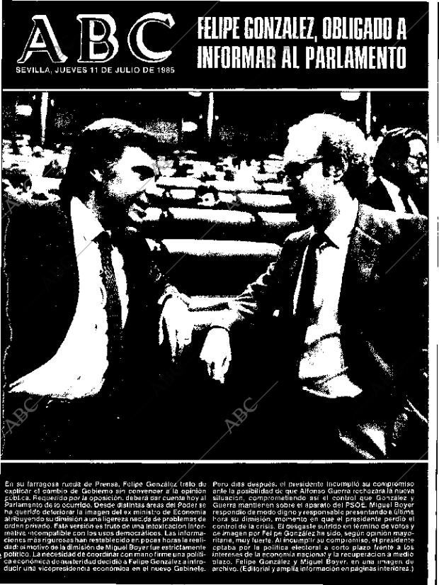 ABC SEVILLA 11-07-1985 página 1