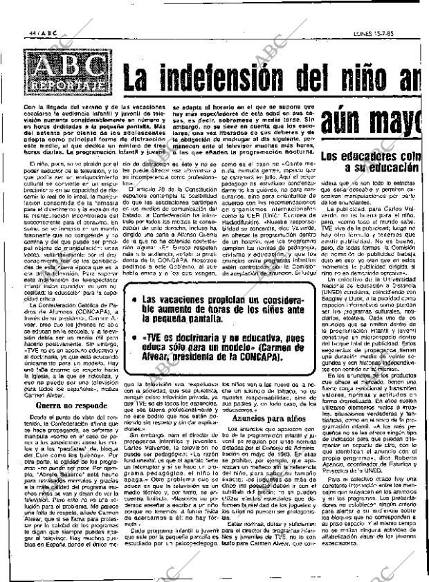 ABC MADRID 15-07-1985 página 44