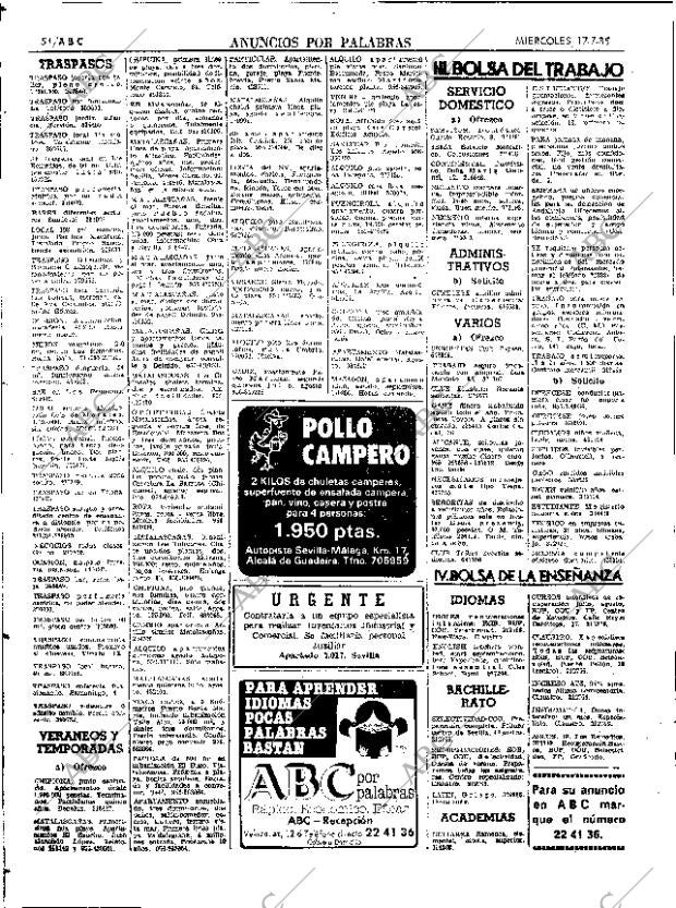 ABC SEVILLA 17-07-1985 página 54