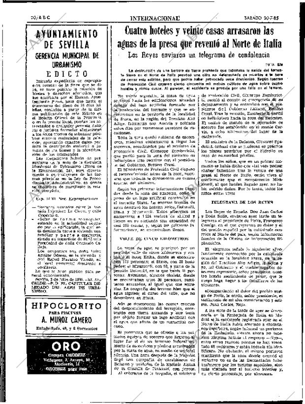 ABC SEVILLA 20-07-1985 página 20