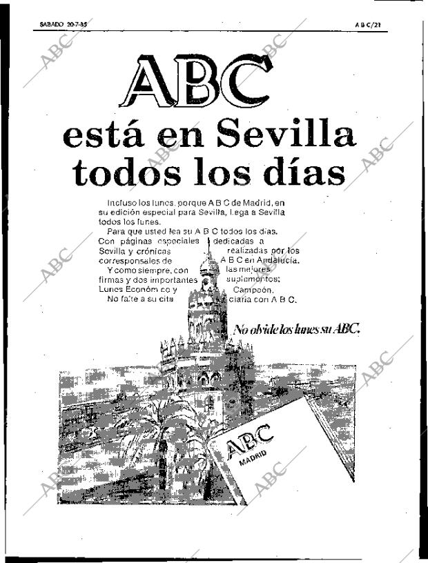 ABC SEVILLA 20-07-1985 página 21