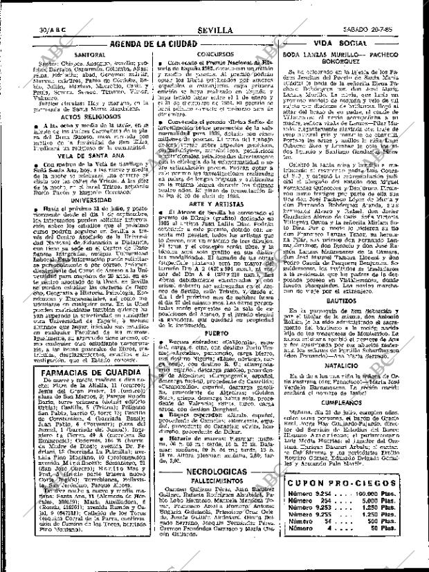 ABC SEVILLA 20-07-1985 página 30