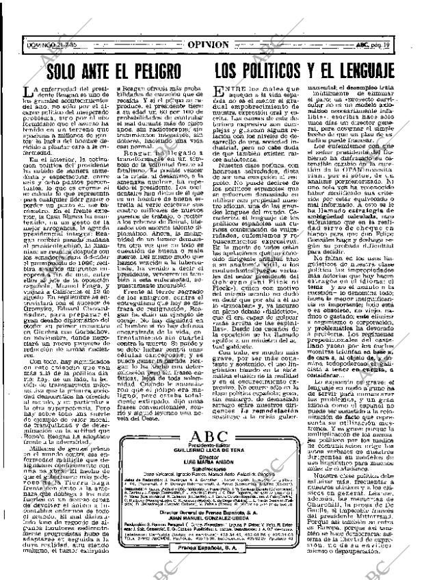 ABC MADRID 21-07-1985 página 19