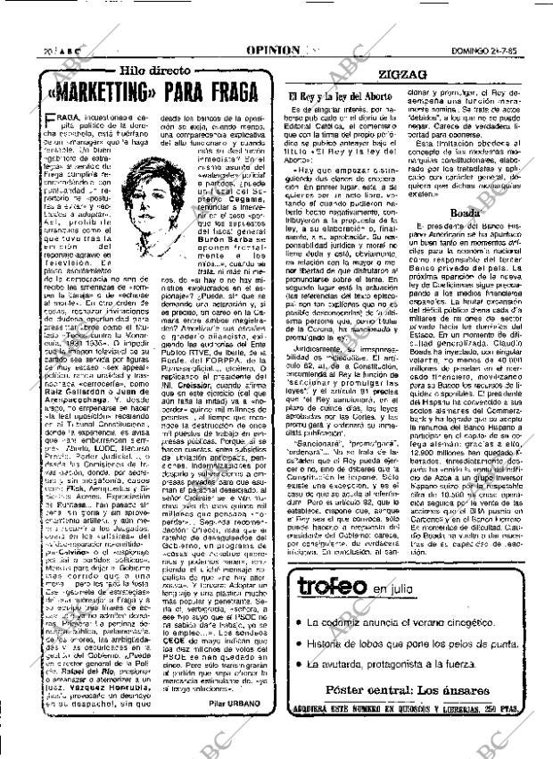 ABC MADRID 21-07-1985 página 20