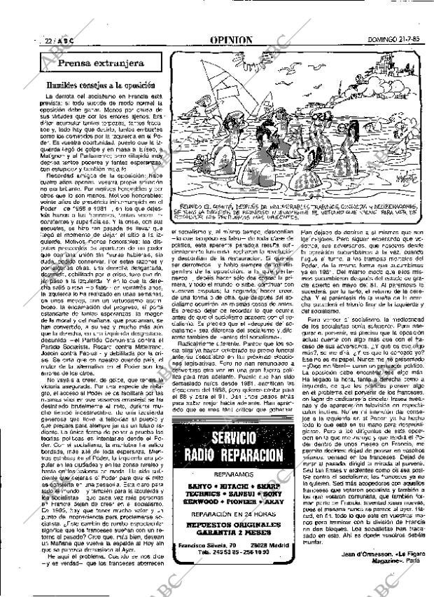 ABC MADRID 21-07-1985 página 22