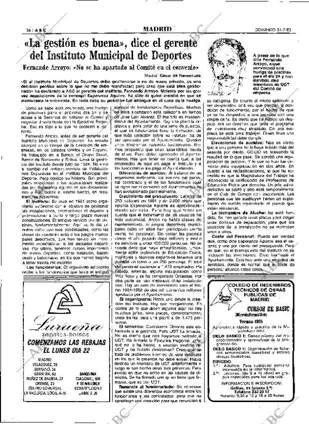 ABC MADRID 21-07-1985 página 36