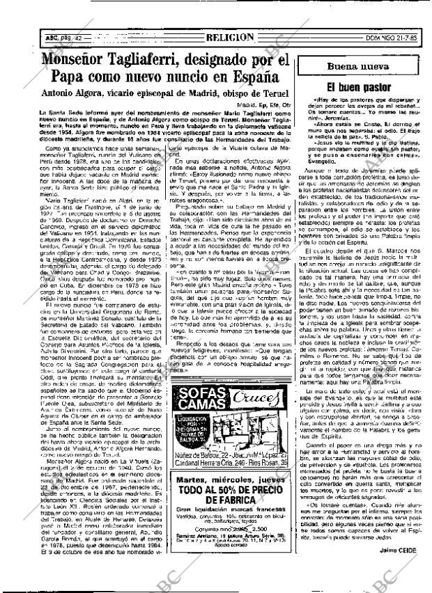 ABC MADRID 21-07-1985 página 42