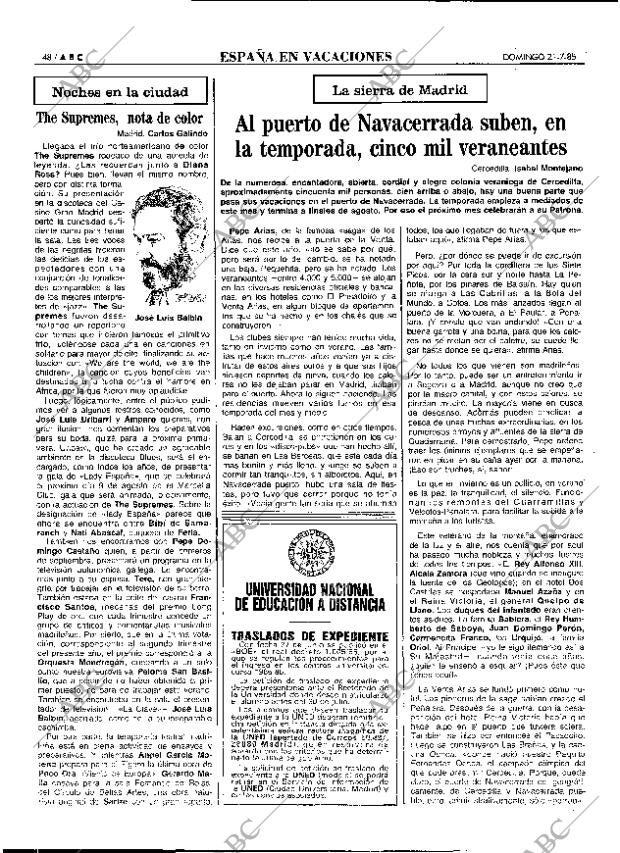 ABC MADRID 21-07-1985 página 48