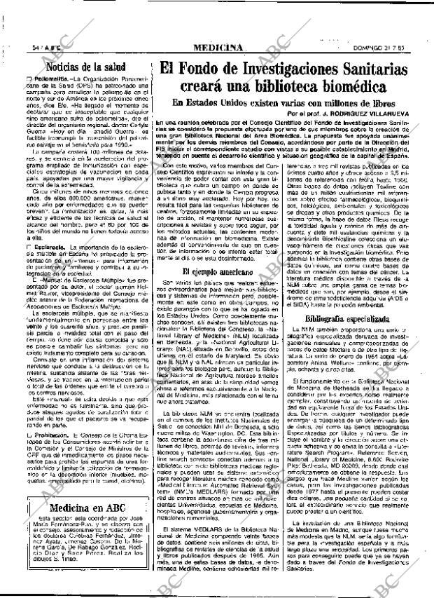 ABC MADRID 21-07-1985 página 54