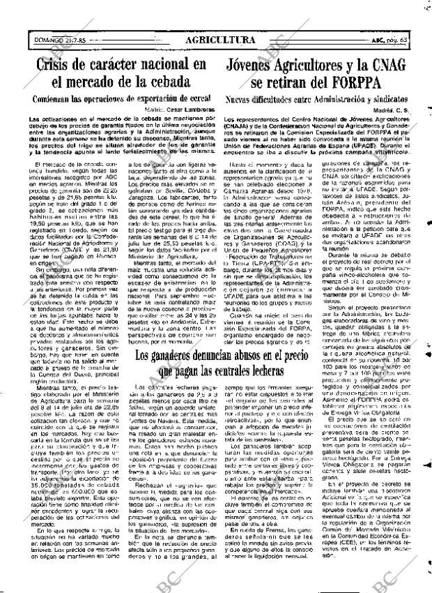 ABC MADRID 21-07-1985 página 63