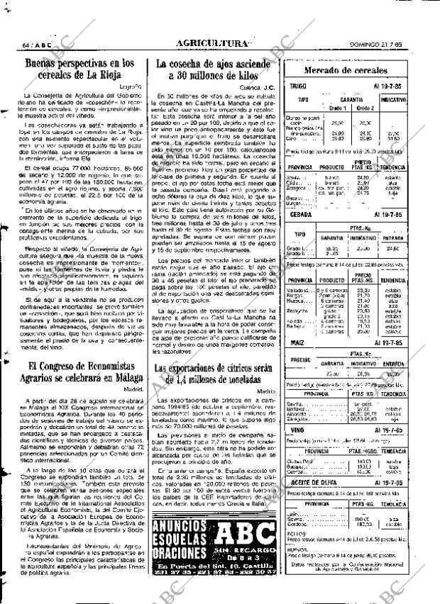 ABC MADRID 21-07-1985 página 64