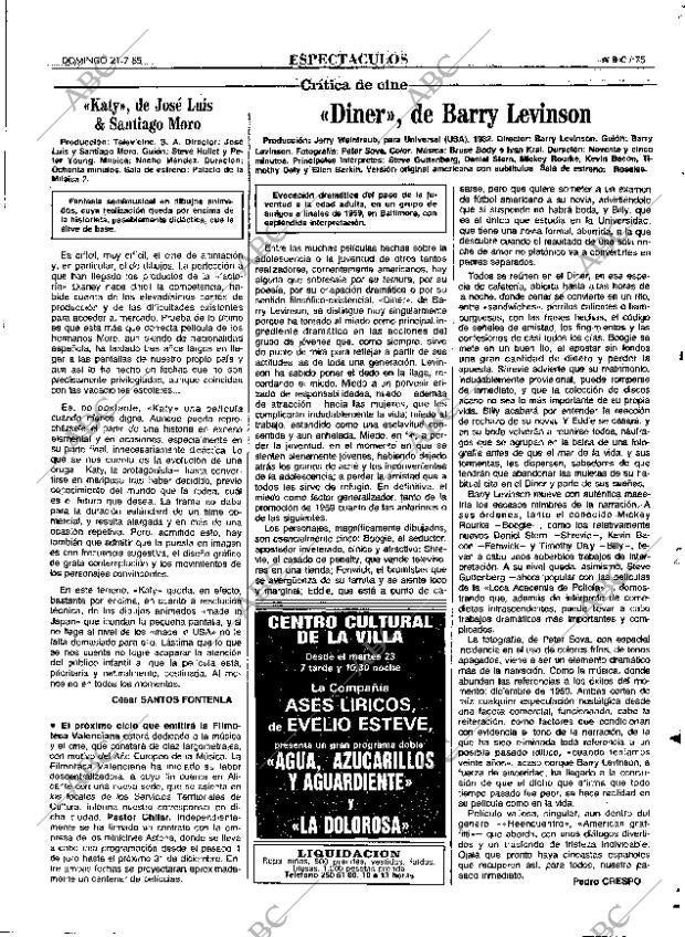 ABC MADRID 21-07-1985 página 75