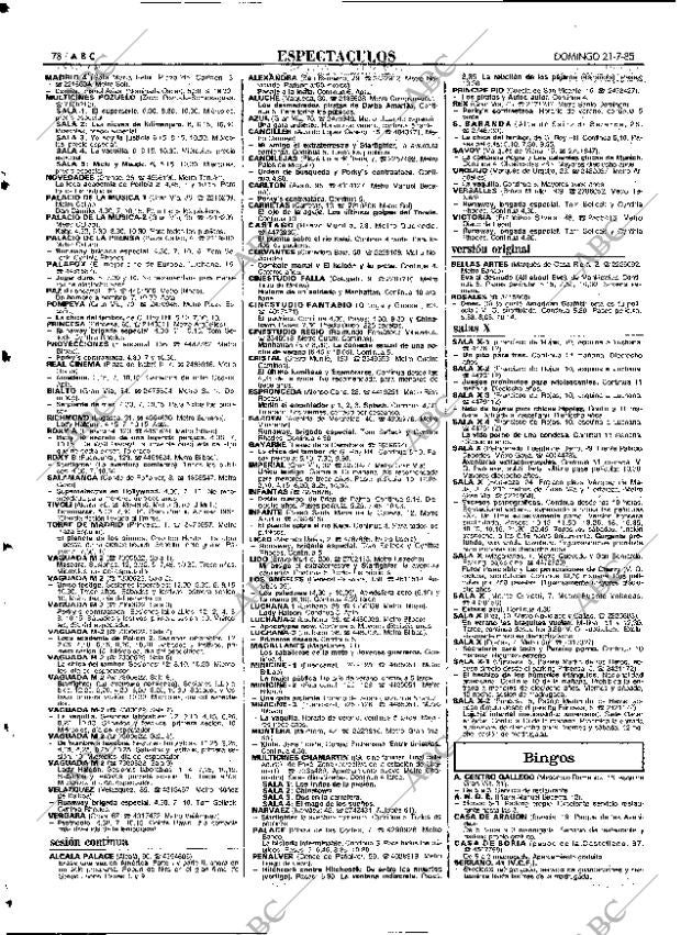 ABC MADRID 21-07-1985 página 78