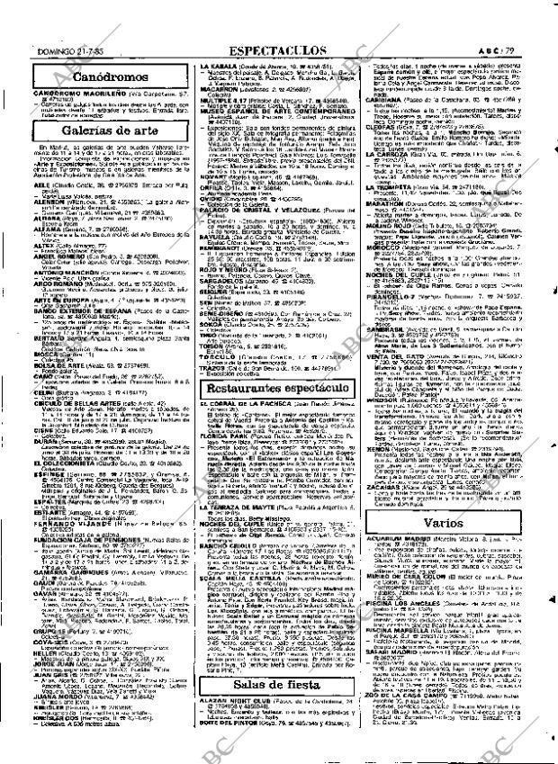 ABC MADRID 21-07-1985 página 79