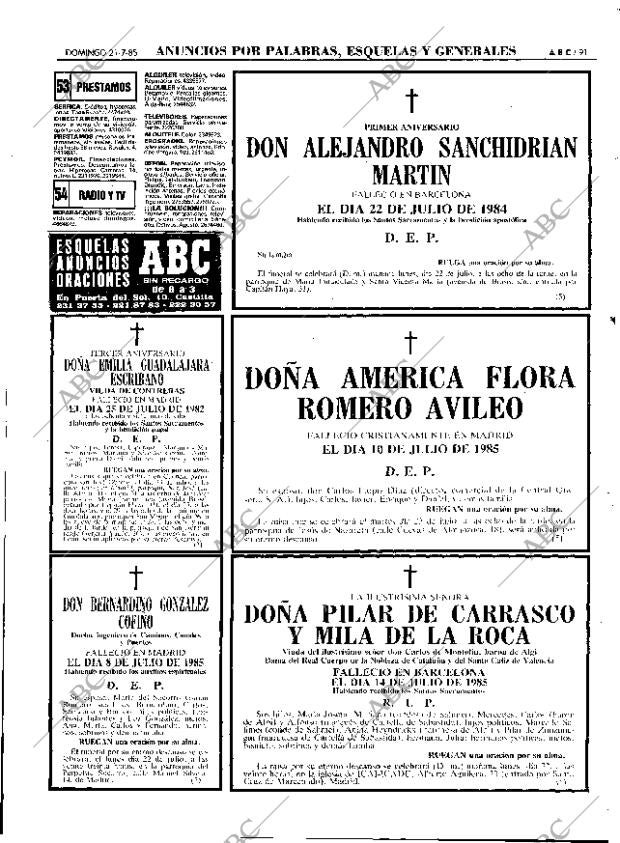 ABC MADRID 21-07-1985 página 91