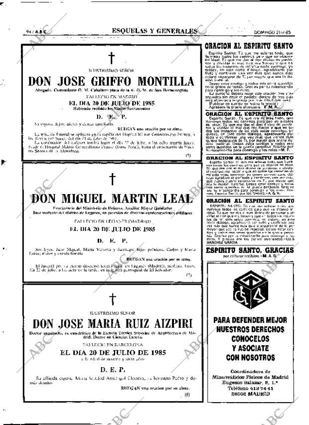 ABC MADRID 21-07-1985 página 94