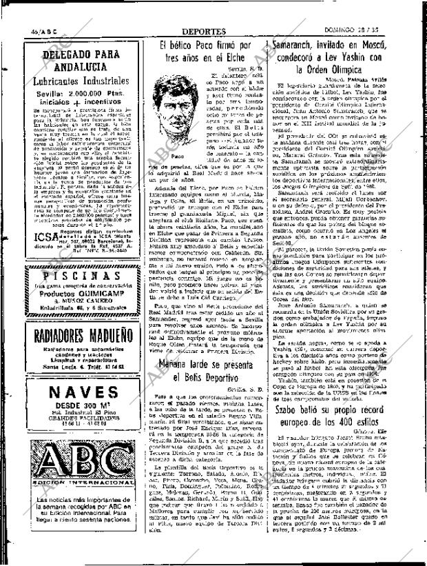 ABC SEVILLA 28-07-1985 página 46