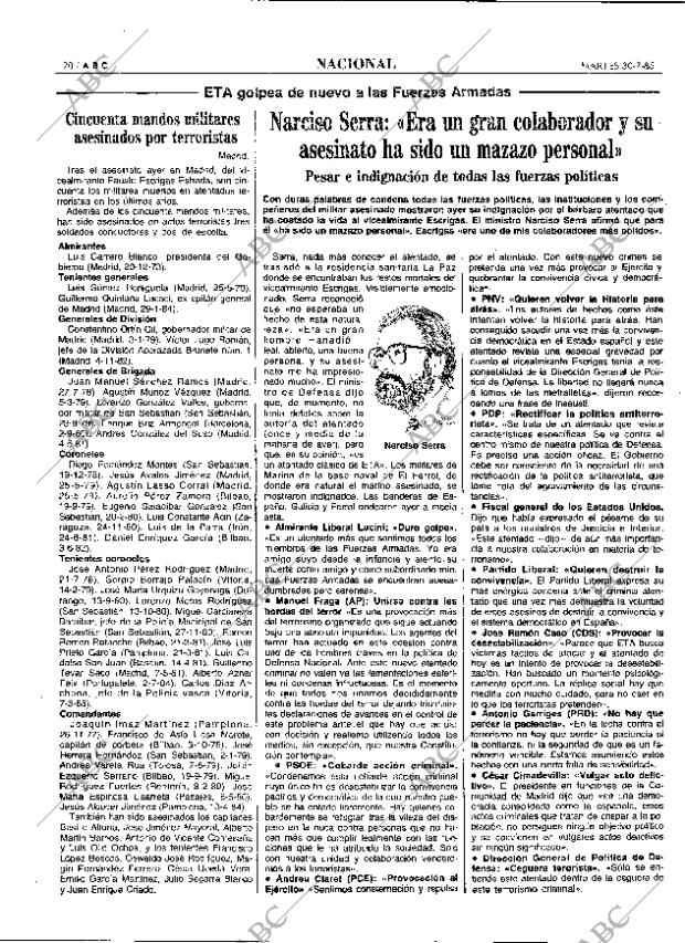 ABC MADRID 30-07-1985 página 20