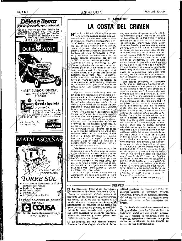 ABC SEVILLA 30-07-1985 página 24