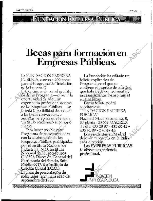 ABC SEVILLA 30-07-1985 página 31