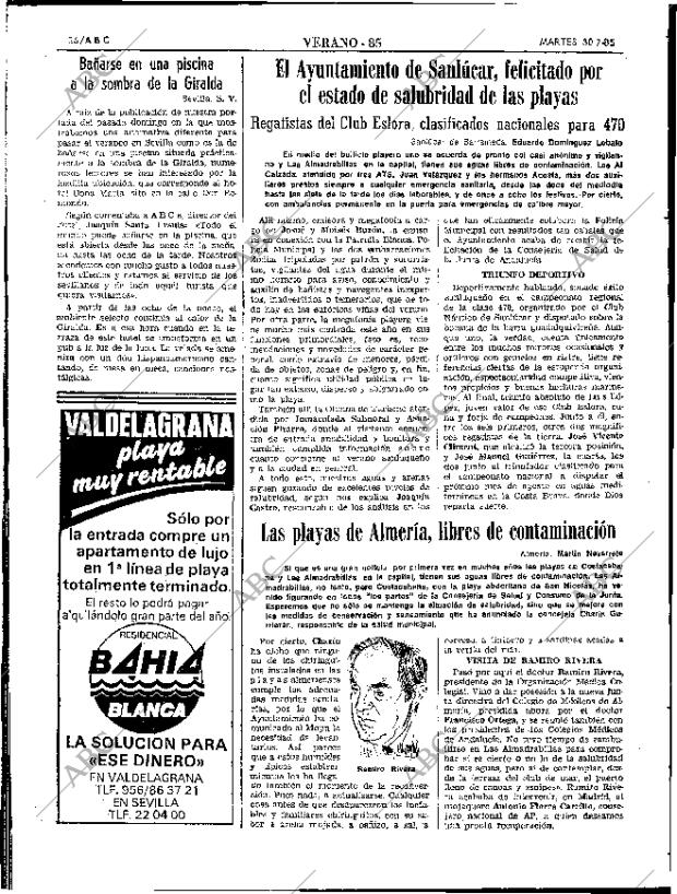 ABC SEVILLA 30-07-1985 página 36