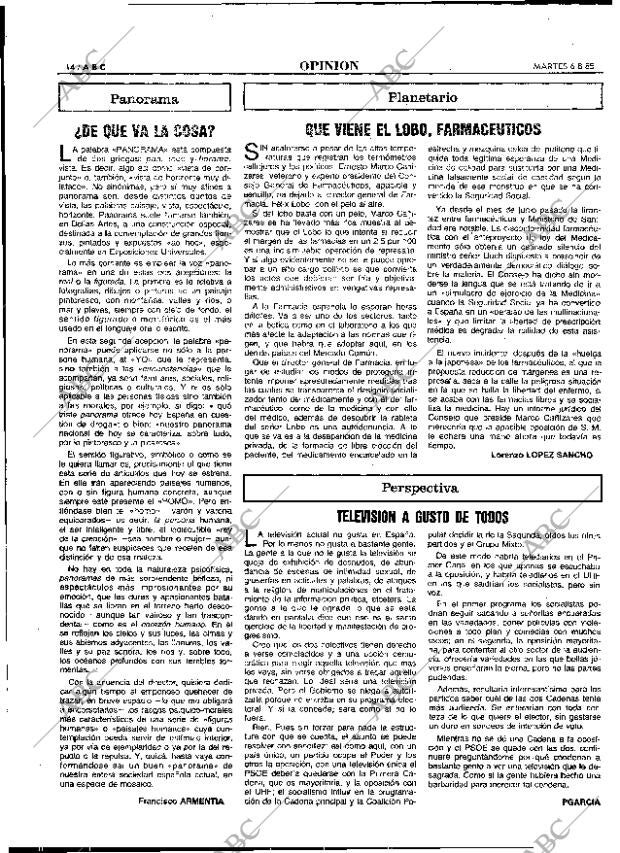 ABC MADRID 06-08-1985 página 14