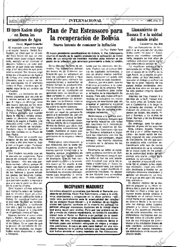 ABC MADRID 08-08-1985 página 21