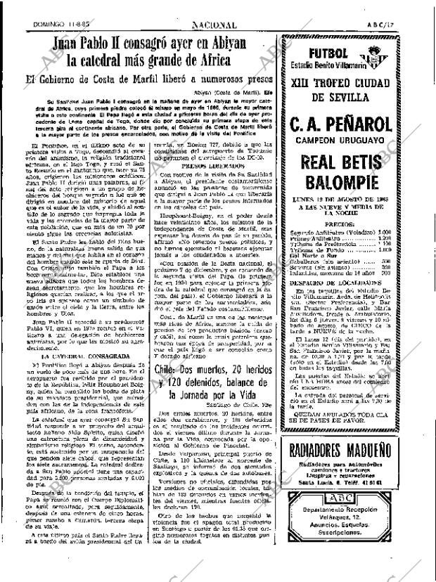 ABC SEVILLA 11-08-1985 página 17