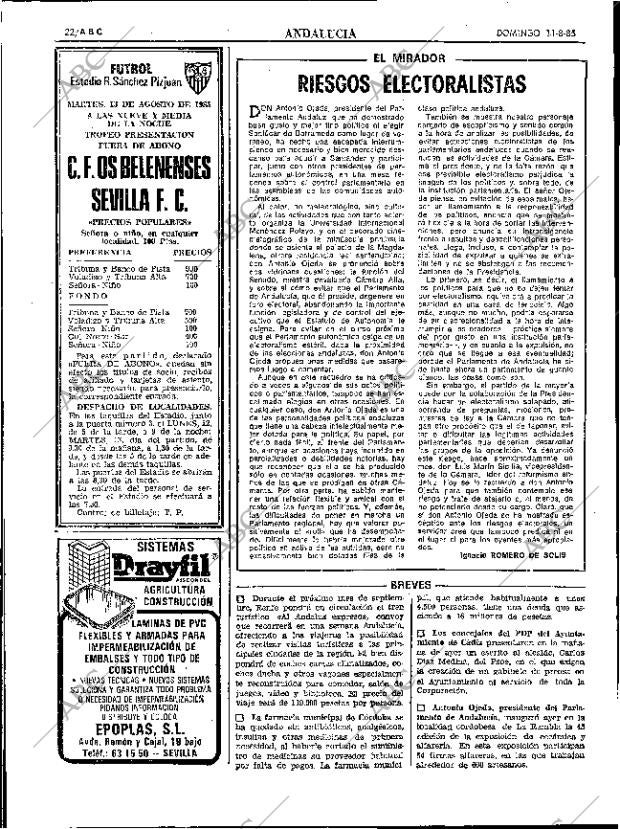ABC SEVILLA 11-08-1985 página 22