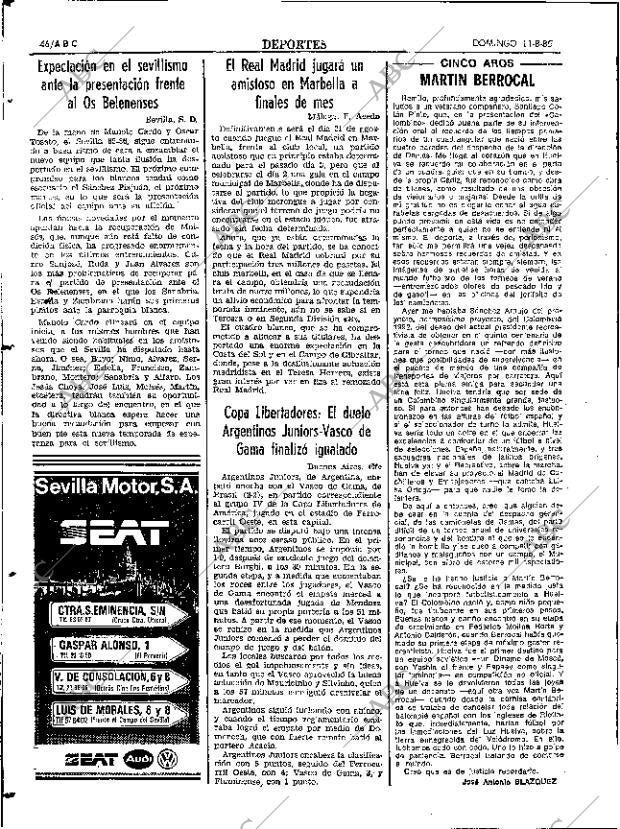 ABC SEVILLA 11-08-1985 página 46