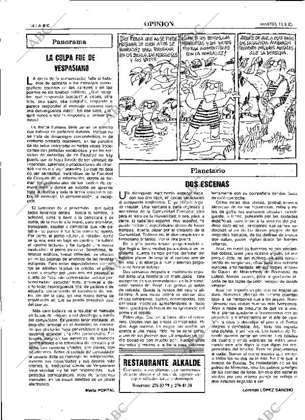 ABC MADRID 13-08-1985 página 14