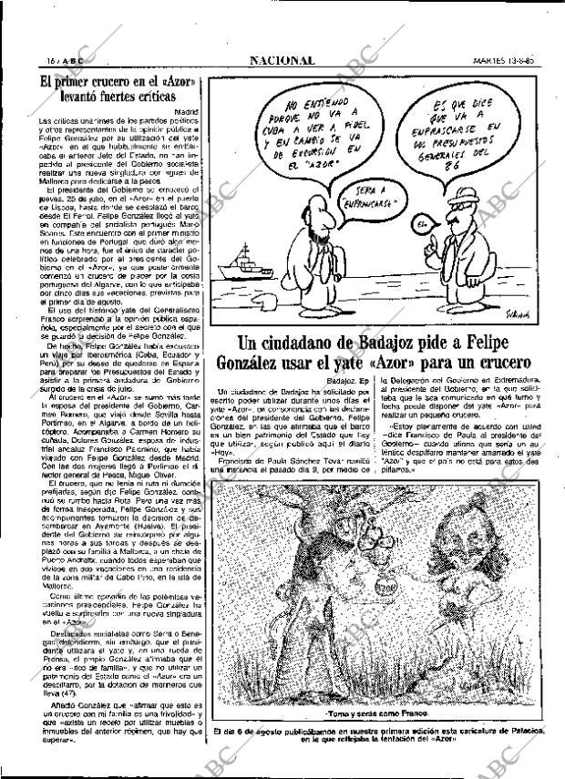 ABC MADRID 13-08-1985 página 16