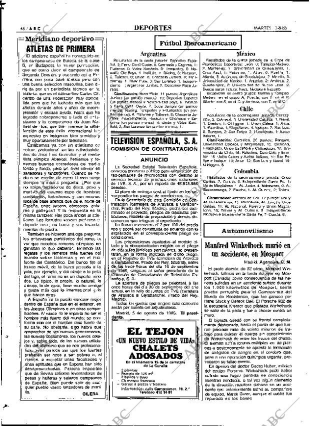 ABC MADRID 13-08-1985 página 46