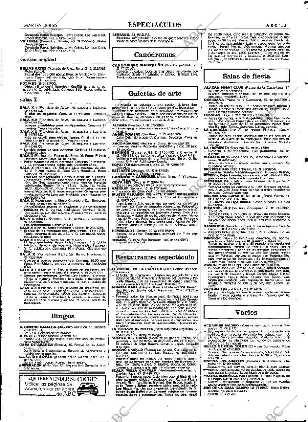 ABC MADRID 13-08-1985 página 53