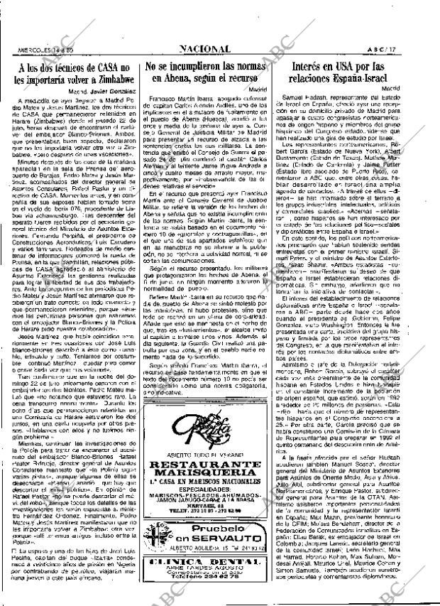 ABC MADRID 14-08-1985 página 17