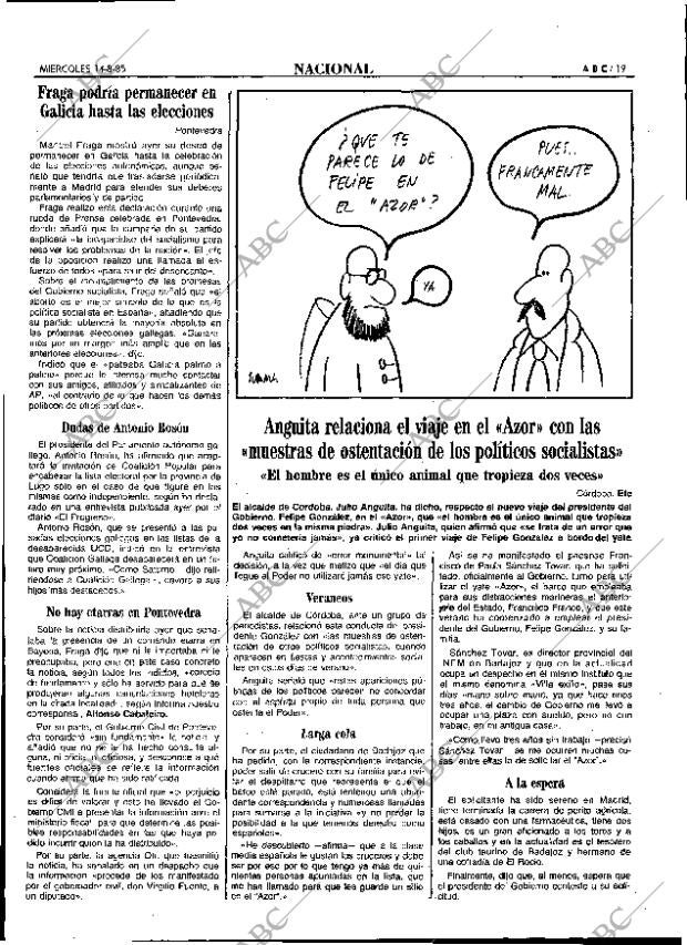 ABC MADRID 14-08-1985 página 19