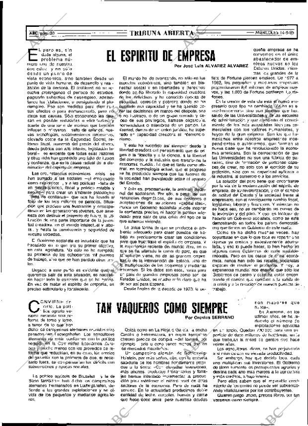 ABC MADRID 14-08-1985 página 20