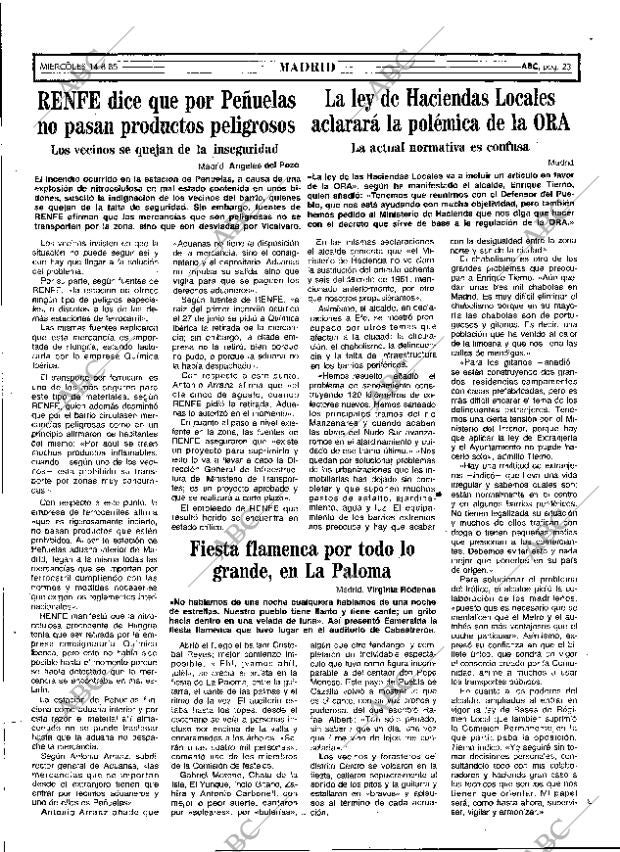 ABC MADRID 14-08-1985 página 23